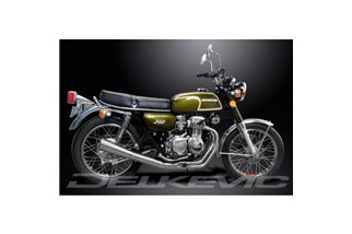 Komplette Abgasanlage für Honda CB350F 1972–74. Kompletter 4-1 klassischer Megaphon-Schalldämpfer aus Edelstahl