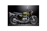 Komplette Abgasanlage für Honda CB350F 1972–74. Kompletter 4-1 klassischer Megaphon-Schalldämpfer aus Edelstahl