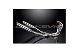 Sistema di scarico completo silenziatori in acciaio inossidabile 350mm bsau kawasaki gpz500s 1987 2007