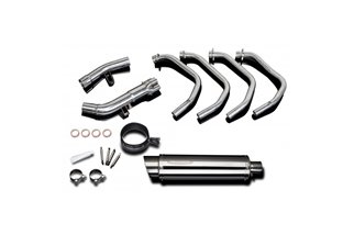 Complete exhaust system with 350mm stainless steel silencers. kawasaki zzr400 1990 2009