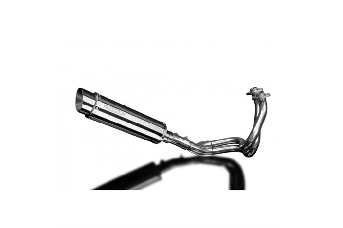 Complete exhaust system for Kawasaki Kle650 Versys 2007-14 Round silencer Bsau stainless steel 350 mm