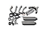 Sistema di scarico completo silenziatore in acciaio inox 350mm bsau suzuki gsx750 1998 2002