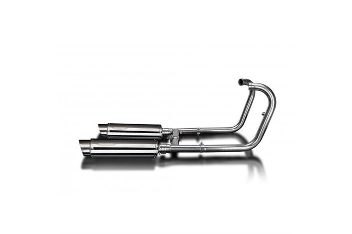 Complete Exhaust System for W650 W800 99-23 Sl10 350mm Stainless Steel Round Mufflers 2-2