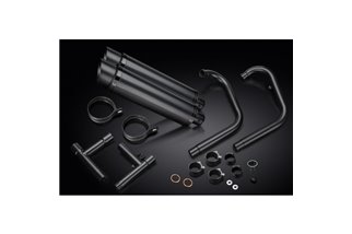 Sistema di scarico completo per W650 W800 99-23 Sl10 Silenziatori Tondi 350mm Acciaio Inox 2-2 Ceramica