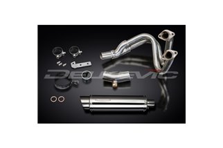 Complete exhaust system for Kawasaki Kle650 Versys 15-21 Round stainless steel silencer 350 mm