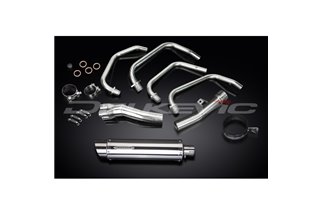 Sistema di scarico completo per silenziatore Bsau rotondo in acciaio inossidabile Kawasaki Zr7S da 350 mm