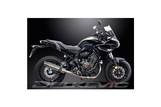 Komplette Abgasanlage für Yamaha Tracer 700 350 mm runder Edelstahl-Schalldämpfer