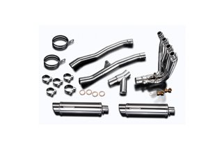 Full Exhaust System 350mm Steel Muffler Full Exhaust System Honda NT650V Deauville 1998 2005