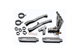 Full Exhaust System 350mm Steel Muffler Full Exhaust System Honda NT650V Deauville 1998 2005