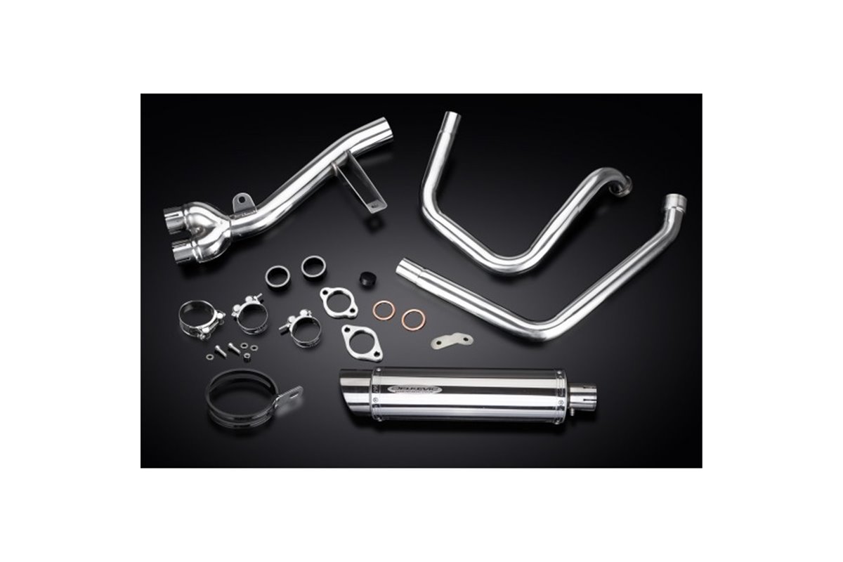 Complete exhaust system for Honda Nt650V Deauville 98-05 Round Muffler  350mm Stainless Steel