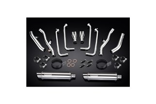 Complete exhaust system for Yamaha Fjr1300 01-05 Decat 4-2 350mm round steel Bsau silencers