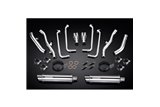 Complete exhaust system for Yamaha Fjr1300 01-05 Decat 4-2 350mm round steel Bsau silencers