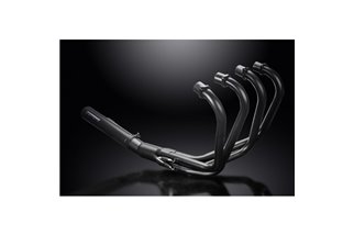 Sistema di scarico completo per Honda CB550K 1977-78 Full 4-1 Ceramic Black Classic Straight Silenziatore