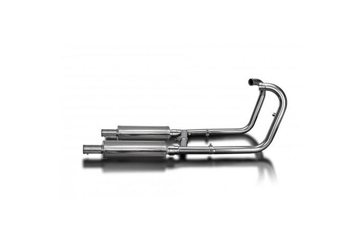 Complete exhaust system for W650 W800 99-23 Gl10 Round Mufflers 350mm Stainless Steel 2-2