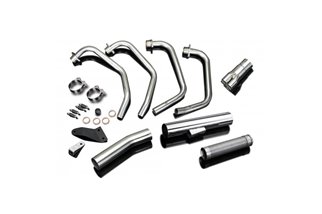 Complete exhaust system honda cb500f 1971-73 classic stainless steel honda cb500 four 1971 1973