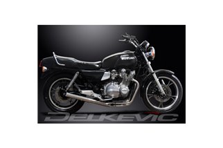 Komplette Abgasanlage für Suzuki Gs850G 82–86, kompletter 4–1 klassischer gerader Edelstahl-Schalldämpfer