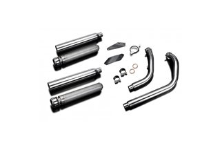 Système d'échappement complet avec silencieux personnalisé Bull Nose 550 mm Kawasaki VN900 2006 2016