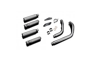 Système d'échappement complet avec silencieux personnalisé Bull Nose 410 mm Kawasaki VN900 2006 2016