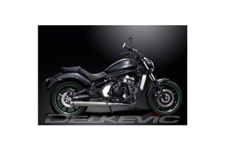 Sistema di scarico completo per Kawasaki Vulcan S En650 2015-21 2-1 550mm Silenziatore Custom Bull Nose