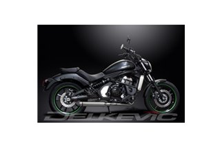 Komplette Abgasanlage für Kawasaki Vulcan S En650 2015–21 2–1, 410 mm Schalldämpfer, Custom Bull Nose