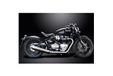 Sistema di scarico completo per Triumph Bonneville Bobber 2017-22 550mm Silenziatore Custom Bull Nose