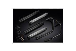 Full Exhaust System for Triumph Bonneville Bobber 2017-22 Ceramic Black 550mm Custom Bull Nose