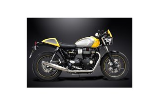 Système d'échappement complet avec silencieux Bull Nose personnalisé Triumph Street Cup 17-19 550 mm