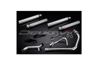 Full Exhaust System For Yamaha Xv125 Xv250 Virago 88-17 2-2 550mm Muffler Custom Bull Nose