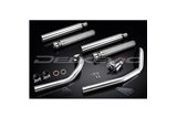 Sistema di scarico completo per Yamaha Xvs650 Dragstar 97-03 2-2 550mm Silenziatore Custom Bull Nose