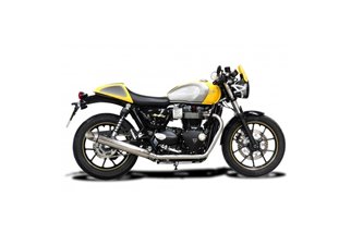 Komplette Abgasanlage, maßgeschneiderter Schalldämpfer, 550 mm geschnitten, Triumph Bonneville Bobber 2017 2020