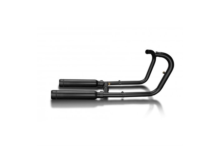 Complete Exhaust System for W650 W800 99-23 410mm Custom 80 Bull Nose 2 Mufflers - 2 Ceramic