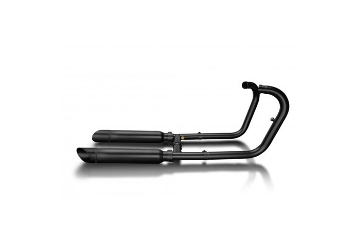 Complete Exhaust System for W650 W800 99-23 410mm Custom 80 Slash Cut 2 Mufflers - 2 Ceramic