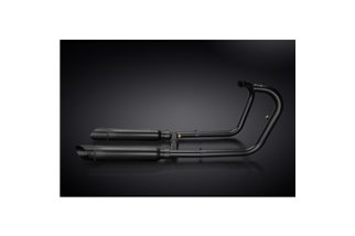 Complete Exhaust System for W650 W800 99-23 410mm Custom 80 Slash Cut 2 Mufflers - 2 Ceramic