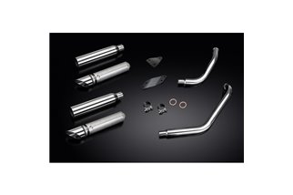 Komplette Abgasanlage für Kawasaki Mean Streak Vn1500 Vn1600 02–08 2–2 410 mm Slash Cut Schalldämpfer