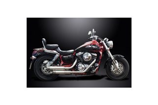 Komplette Abgasanlage für Kawasaki Mean Streak Vn1500 Vn1600 02–08 2–2 410 mm Slash Cut Schalldämpfer