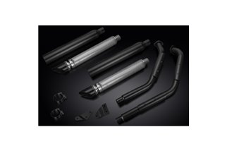 Sistema di scarico completo per Suzuki Vl800 Intruder 01-16 Ceramic Black 550mm Custom System Slash Cut