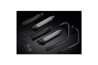 Full Exhaust System for Triumph Bonneville Bobber 2017-2022 Ceramic Black 410mm Custom Slash Cut