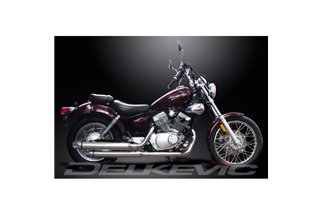 Komplette Abgasanlage für Yamaha Xv125 Xv250 Virago 88-17 2-2 550 mm Custom Slash Cut Schalldämpfer