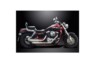 Komplette Abgasanlage für Kawasaki Mean Streak Vn1500 Vn1600 02–08 2–2 410 mm Schalldämpfer