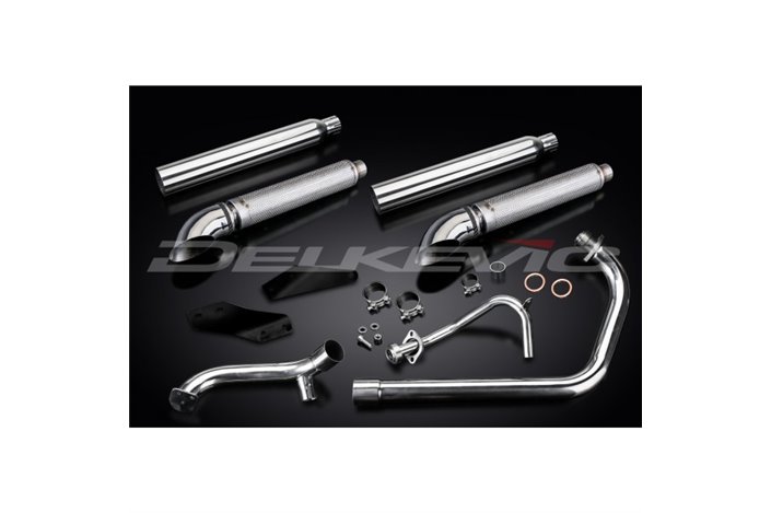 Sistema di scarico completo per Yamaha Xv125 Xv250 Virago 88-17 2-2 550mm Custom Silencer Turn Out