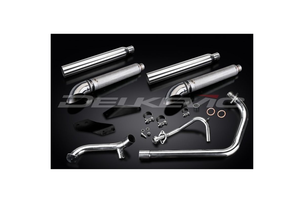 Sistema di scarico completo per Yamaha Xv125 Xv250 Virago 88-17 2-2 550mm Custom Silencer Turn Out