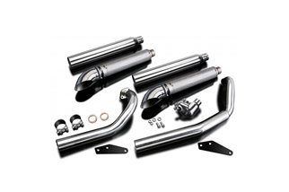 Full Exhaust System For Yamaha Xvs650A Dragstar 04-16 2-2 550mm Custom Silencer Turn Out