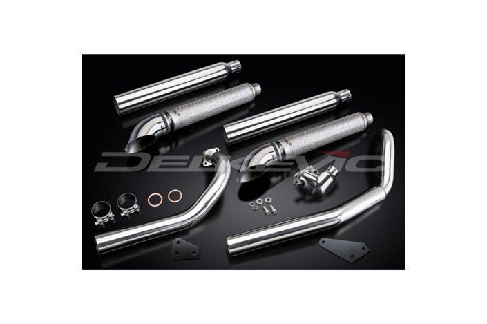 Sistema di scarico completo per Yamaha Xvs650 Dragstar 97-03 2-2 550mm Custom Silencer Turn Out