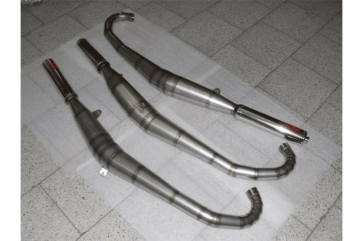 Sistema Di Scarico Completo JL Integrale In Acciaio Inossidabile Lucidato Suzuki Gt750