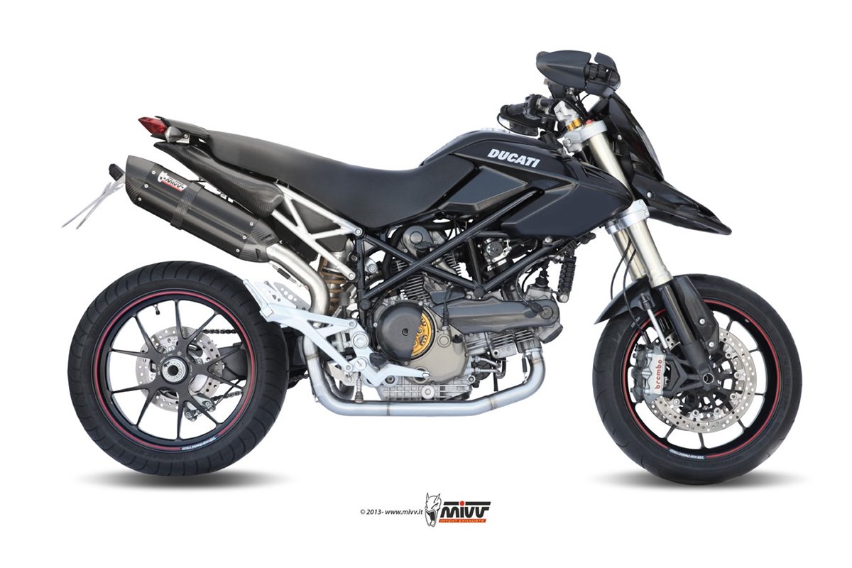 Schalldämpfer Escape Mivv Suono Schwarz Schwarz Edelstahl Ducati Hypermotard 1100 2007 - 2009