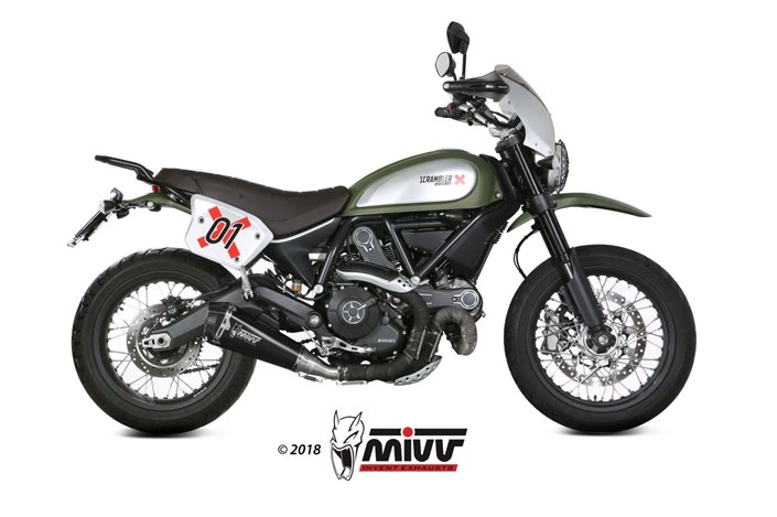 Schalldämpfer Escape Mivv Delta Race Schwarz Schwarz Edelstahl Ducati Scrambler 800 2015 - 2020