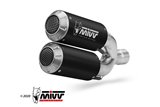 Silencers Exhaust Mivv Mk3 Black Black Stainless Steel Ducati Hypermotard 939 2016 - 2018