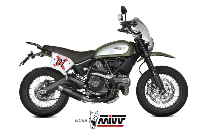 Silencieux Echappement Mivv Gp Pro Noir Noir Inox Ducati Scrambler 800 2015 - 2020