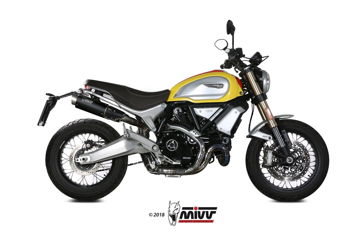 Silencers Exhaust Mivv Gp Pro Black Black Stainless Steel Ducati Scrambler 1100 2018 - 2020