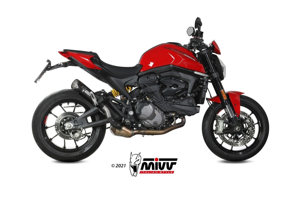 Schalldämpfer Escape Mivv X-M5 Schwarz Schwarz Edelstahl Ducati Monster 937 Monster 937 + 2021 - 2022